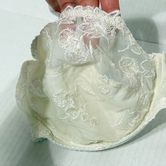 Prima Donna 38C Embroidered Unlined Underwire Support Bra 162040 Cream Off White - Picture 3 of 12